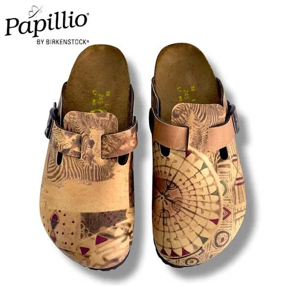 NEW Papillio by Birkenstock Boston Clogs Patterned 245 Size 7 Narrow