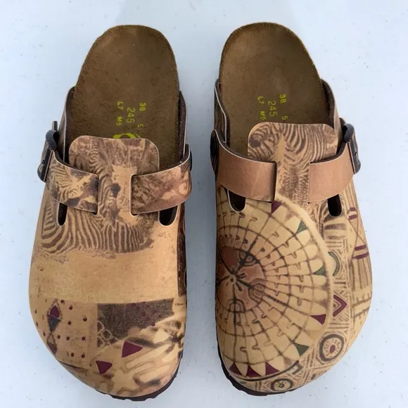 NEW Papillio by Birkenstock Boston Clogs Patterned 245 Size 7 Narrow