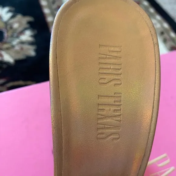 New! Paris Texas 4in Peach Mules