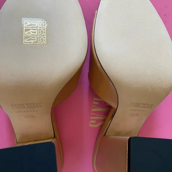 New! Paris Texas 4in Peach Mules