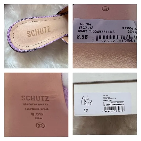 New! Rare SCHUTZ Aretha Chunky Snake Leather Embossed Mules