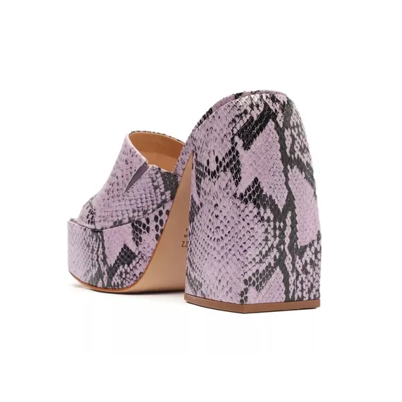 New! Rare SCHUTZ Aretha Chunky Snake Leather Embossed Mules