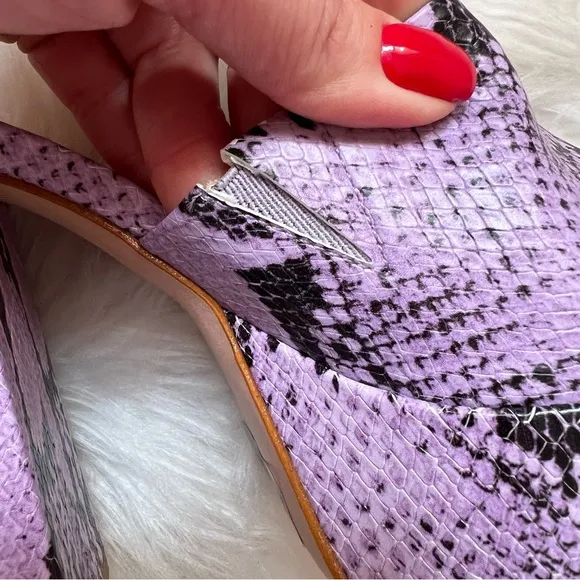 New! Rare SCHUTZ Aretha Chunky Snake Leather Embossed Mules