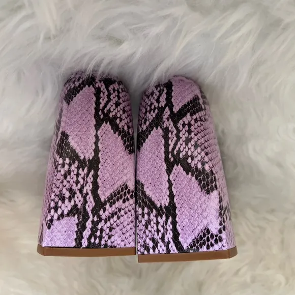 New! Rare SCHUTZ Aretha Chunky Snake Leather Embossed Mules