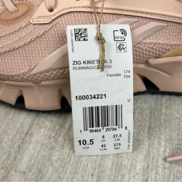 NEW Reebok Zig Kinetica 3 Pink Running Sneaker Athletic Shoes Women’s Size 10.5