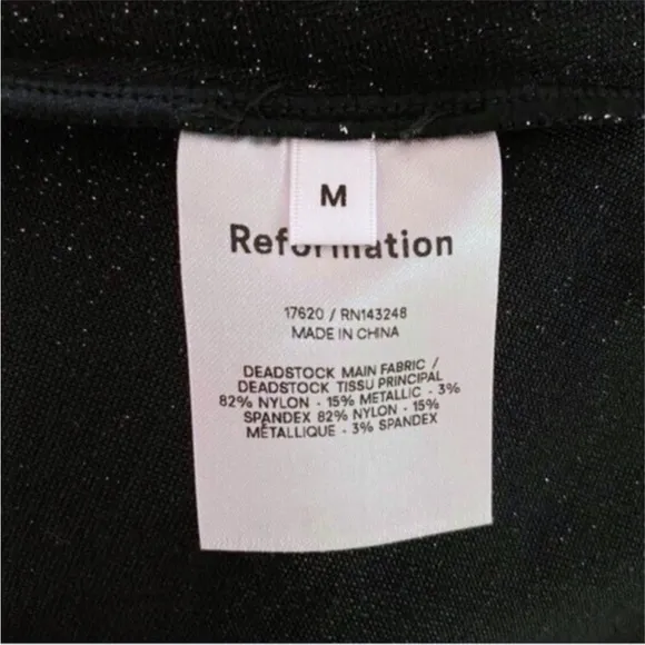 NEW Reformation Riley Dress Silver Sparkle Medium