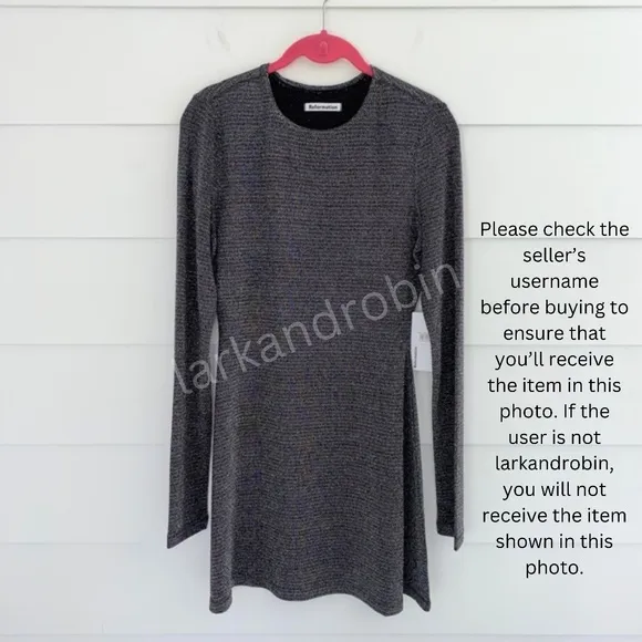NEW Reformation Riley Dress Silver Sparkle Medium