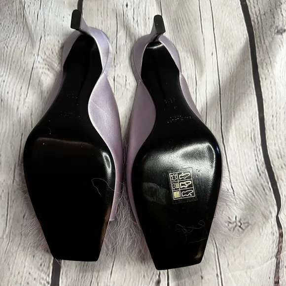 New Saint Laurent Mae 60mm Silk Satin Mule Size 36.5