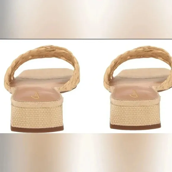 New Sam Edelman 10 Women Raffia Woven Slide Casual Mule Sandals
