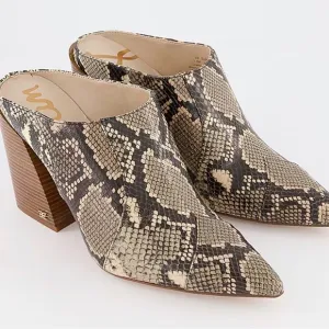 New Sam Edelman Reverie 2 Python Snake Ankle Boot Block Pointed Toe Mules 6.5