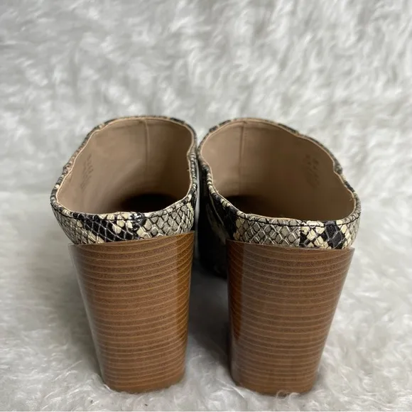 New Sam Edelman Reverie 2 Python Snake Ankle Boot Block Pointed Toe Mules 6.5