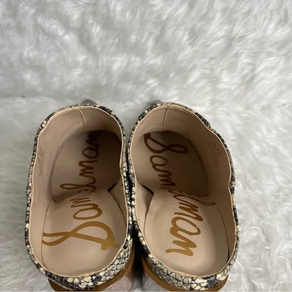 New Sam Edelman Reverie 2 Python Snake Ankle Boot Block Pointed Toe Mules 6.5