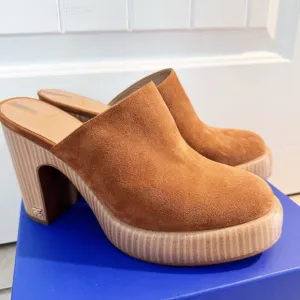 NEW Sam Edelman Shiloh Suede Clogs / Mules in Frontier Brown