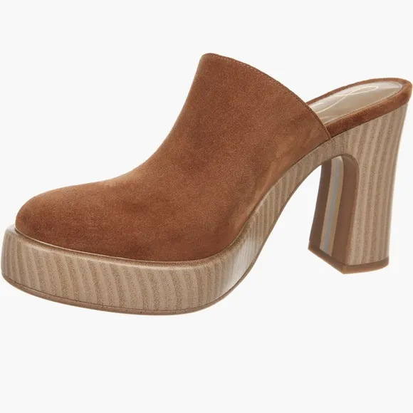 NEW Sam Edelman Shiloh Suede Clogs / Mules in Frontier Brown
