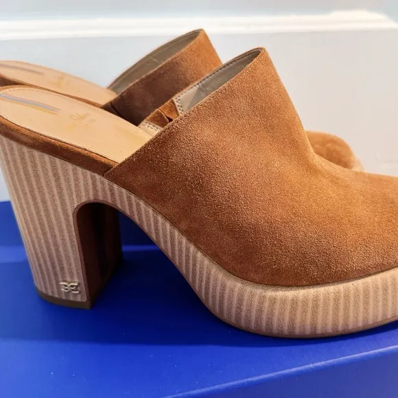 NEW Sam Edelman Shiloh Suede Clogs / Mules in Frontier Brown