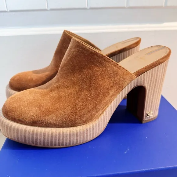 NEW Sam Edelman Shiloh Suede Clogs / Mules in Frontier Brown