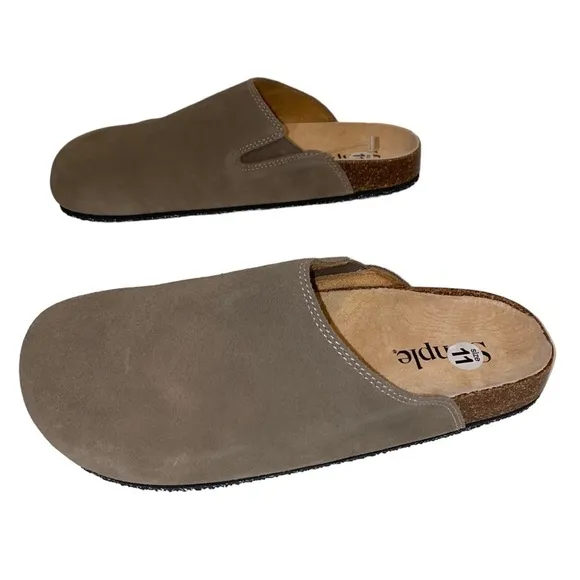 New Simple Suede Clogs Taupe Unisex Men Size 9 Women 11 Slip On Summer Comfort