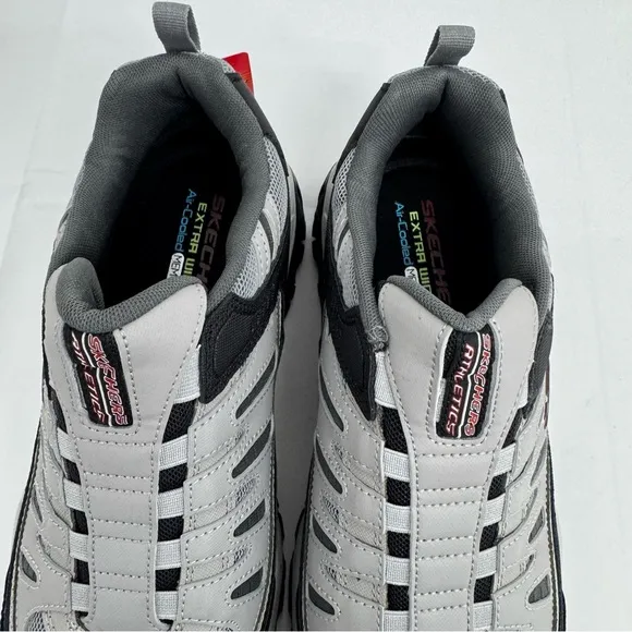 New Skechers After Burn M Fit Wonted Gray Black Mens Extra Wide Slip On Sneakers