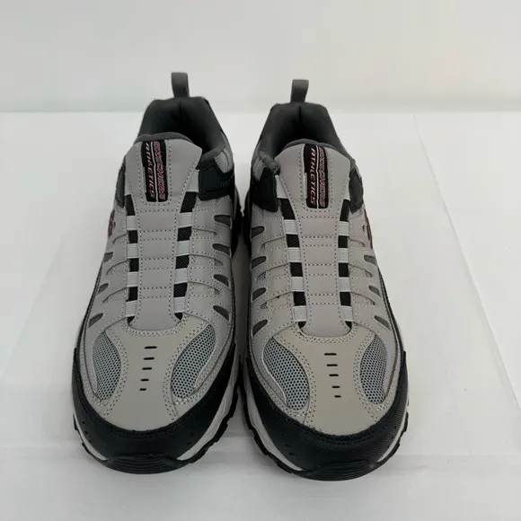 New Skechers After Burn M Fit Wonted Gray Black Mens Extra Wide Slip On Sneakers