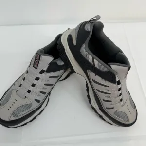 New Skechers After Burn M Fit Wonted Gray Black Mens Extra Wide Slip On Sneakers