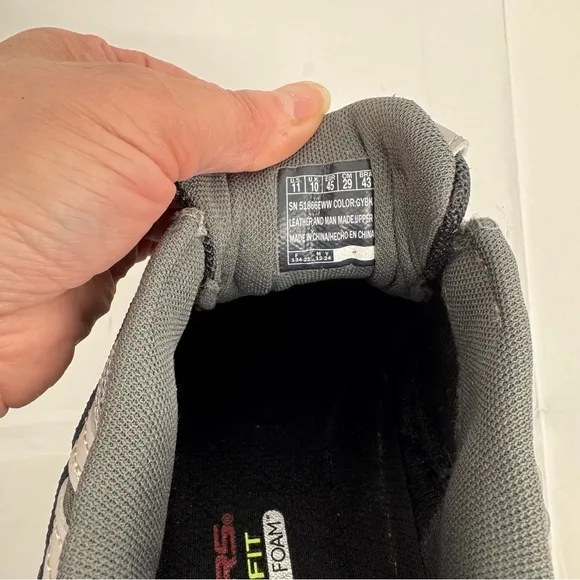 New Skechers After Burn M Fit Wonted Gray Black Mens Extra Wide Slip On Sneakers