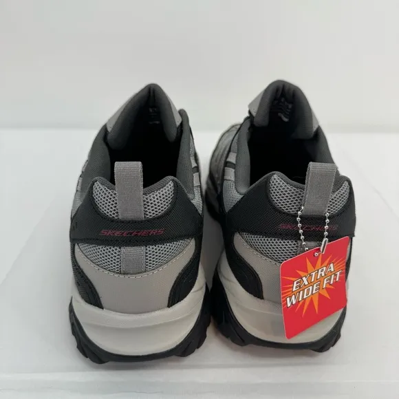 New Skechers After Burn M Fit Wonted Gray Black Mens Extra Wide Slip On Sneakers