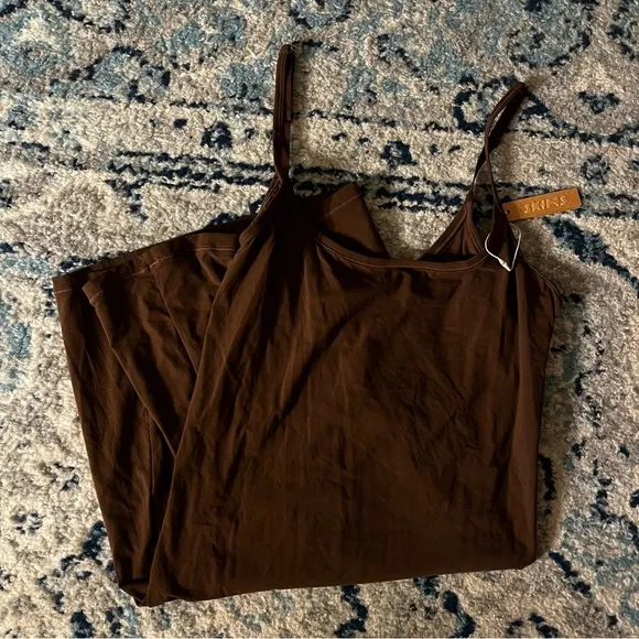 New Skims Fits everybody slip mini dress in Cocoa brown Size Large