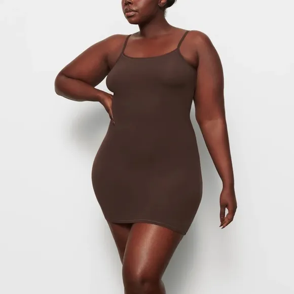 New Skims Fits everybody slip mini dress in Cocoa brown Size Large