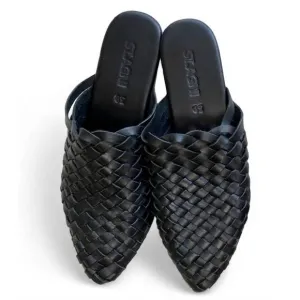NEW ST. AGNI women's paris woven mules in black