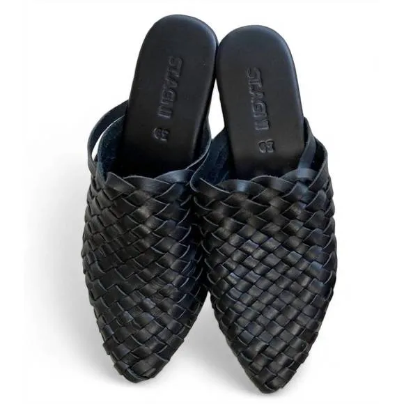 NEW ST. AGNI women's paris woven mules in black