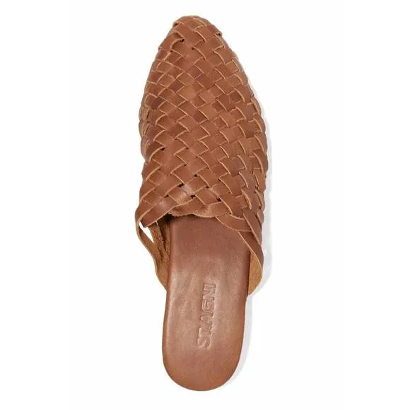 NEW ST. AGNI women's paris woven mules in tan