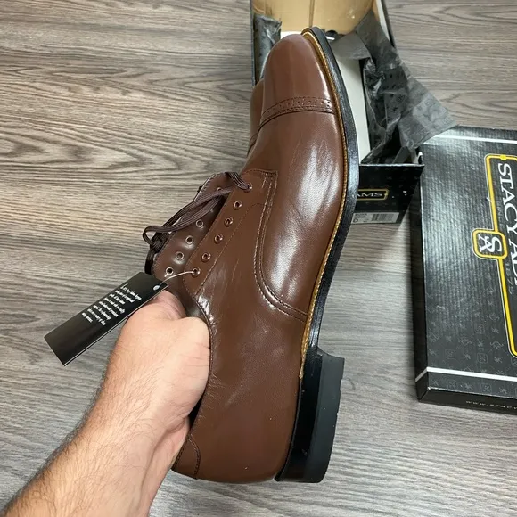 NEW Stacy Adams Madison Brown Oxfords 11 D