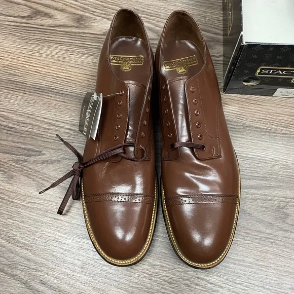 NEW Stacy Adams Madison Brown Oxfords 11 D