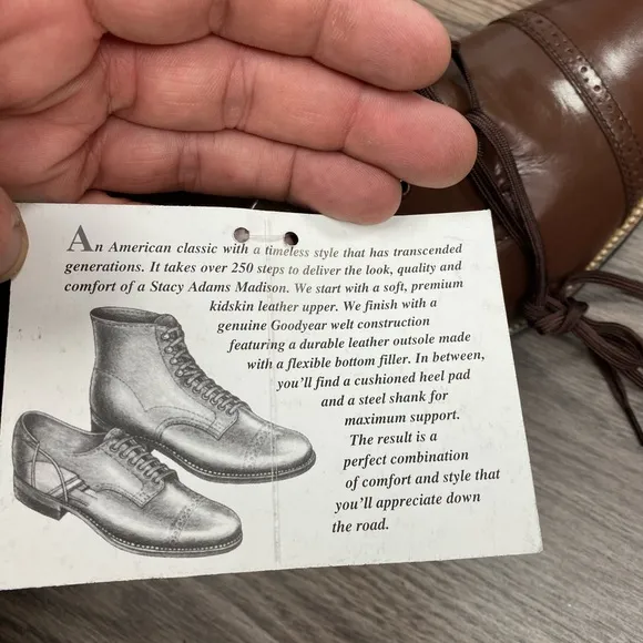 NEW Stacy Adams Madison Brown Oxfords 11 D