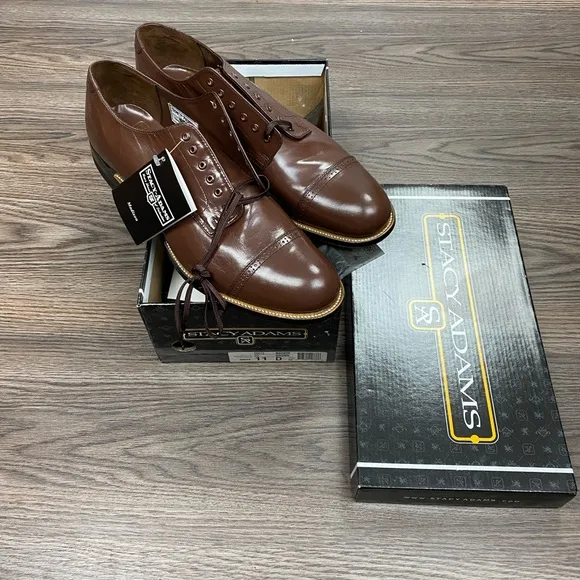 NEW Stacy Adams Madison Brown Oxfords 11 D