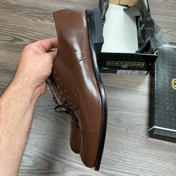 NEW Stacy Adams Madison Brown Oxfords 11 D