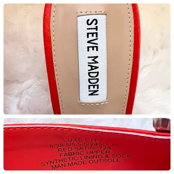 New! STEVE MADDEN Luxe City Embellished Satin Heeled Mules