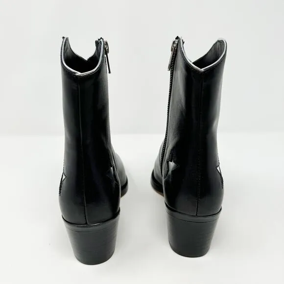 NEW Thursday Boot Co. Country Star Black Ankle Zipper Western Booties US 6.5