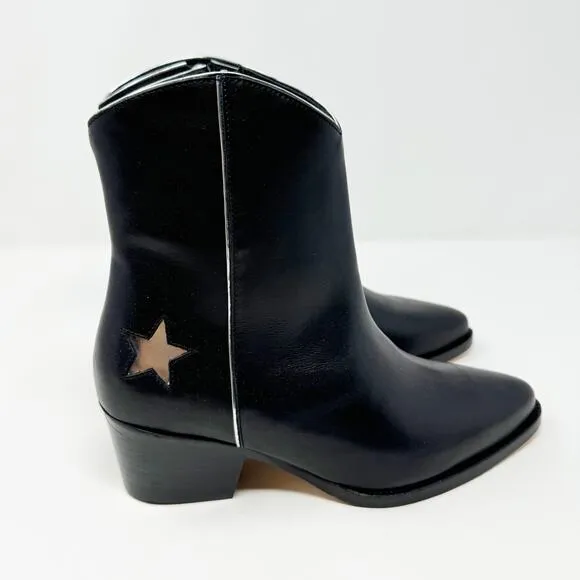 NEW Thursday Boot Co. Country Star Black Ankle Zipper Western Booties US 6.5