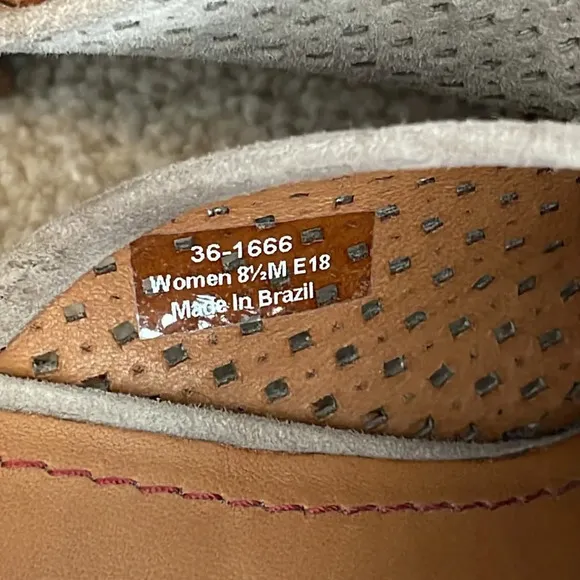 NEW Trask Teresa Perforated Suede Western Mule Taupe Sz 8.5