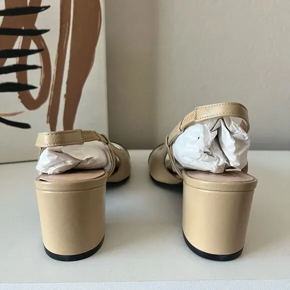 NEW Tuckernuck FS/NY Black Baton Camel Nappa Leather Slingback Mules Size 6