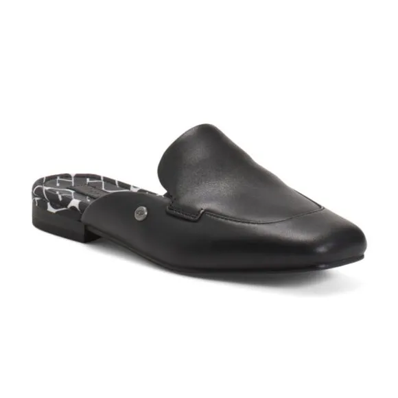 NEW UGG Leather Janaya Flat Mules black for women 563mn