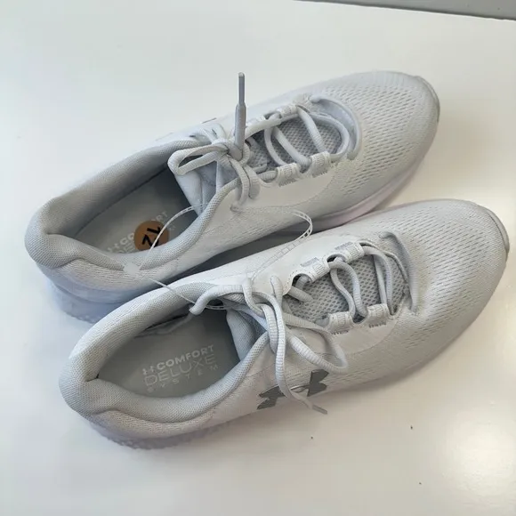 New Under Armour Charged Rogue 3 Running Shoes Lightweight White Womens Size 12