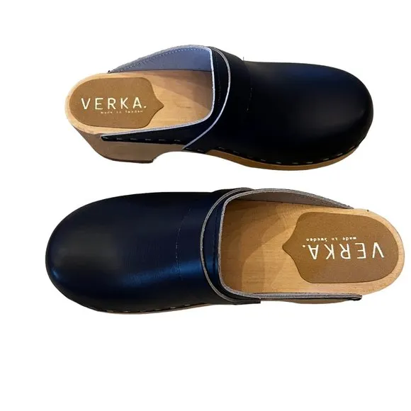 New VERKA 'Ledig' Swedish Clogs in Blueberry Size 37 or US 6 - 6.5