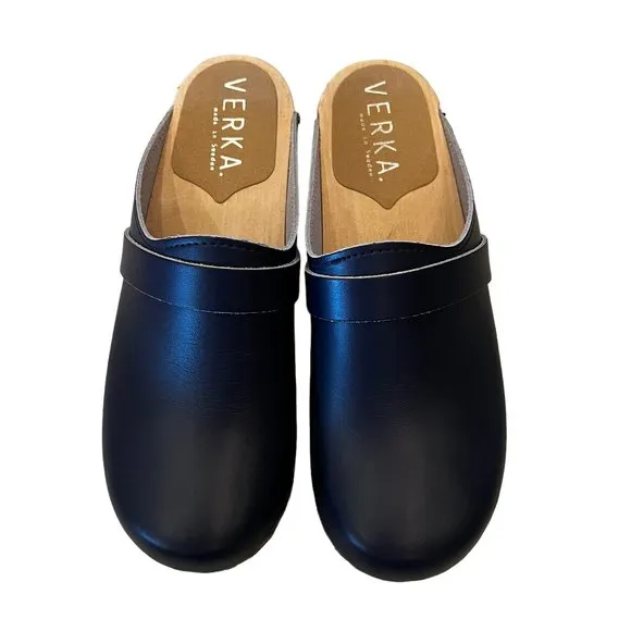 New VERKA 'Ledig' Swedish Clogs in Blueberry Size 37 or US 6 - 6.5