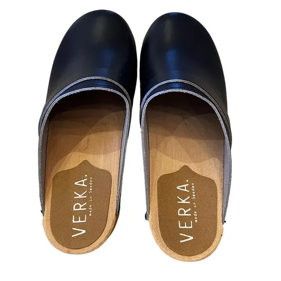 New VERKA 'Ledig' Swedish Clogs in Blueberry Size 37 or US 6 - 6.5
