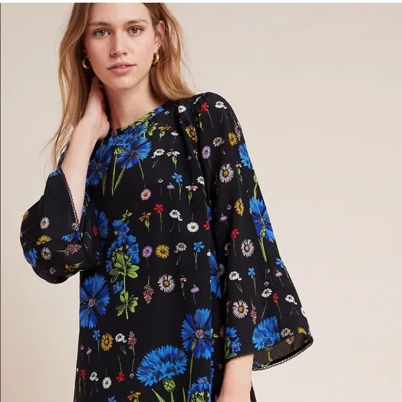 New with Tag: Anthropologie Lucinda Silk Tunic Dress. Size Medium