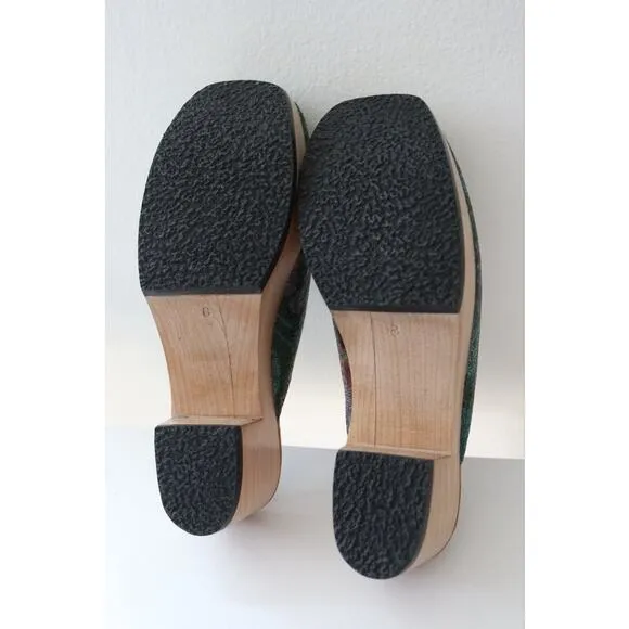 New Without Box Johnny Was Caprina Clogs Size 8 Floral Green