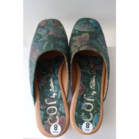 New Without Box Johnny Was Caprina Clogs Size 8 Floral Green
