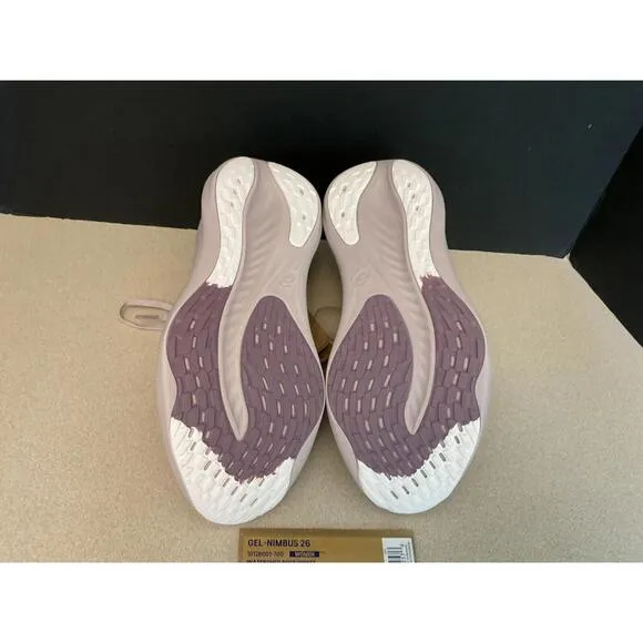 New! Womens Asics Gel-Nimbus 26 Watershed Rose/ White Running Shoes. Size 9.